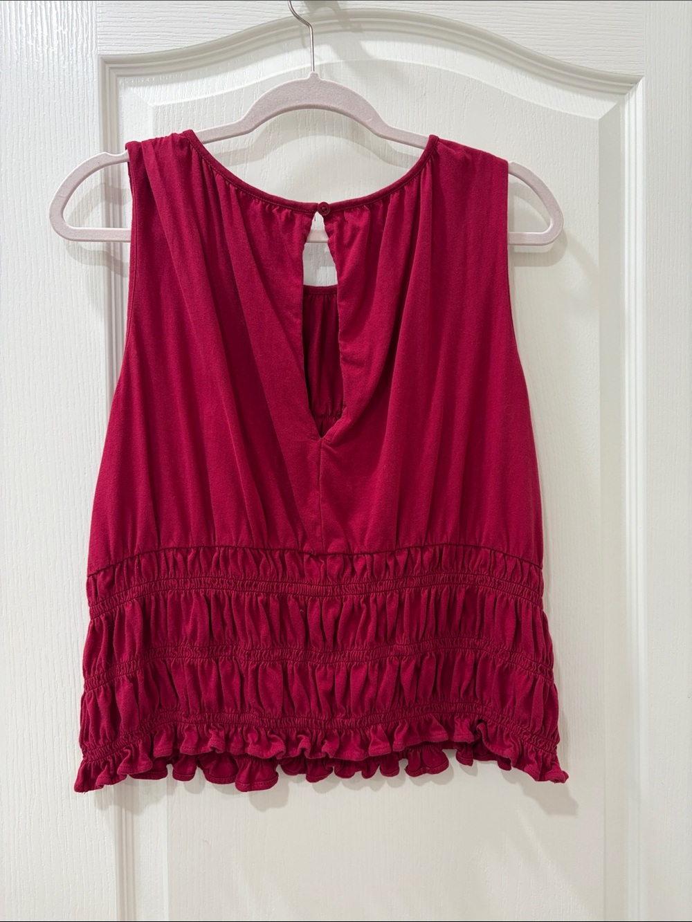 LOFT Raspberry Ruffle Tank Top - Picture 5 of 5